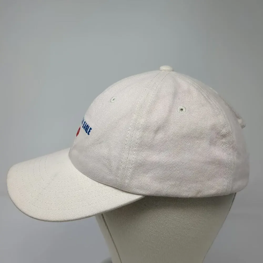 American Eagle Baseball Cap Beige One Size Embroidered Logo Twill Slideback Hat